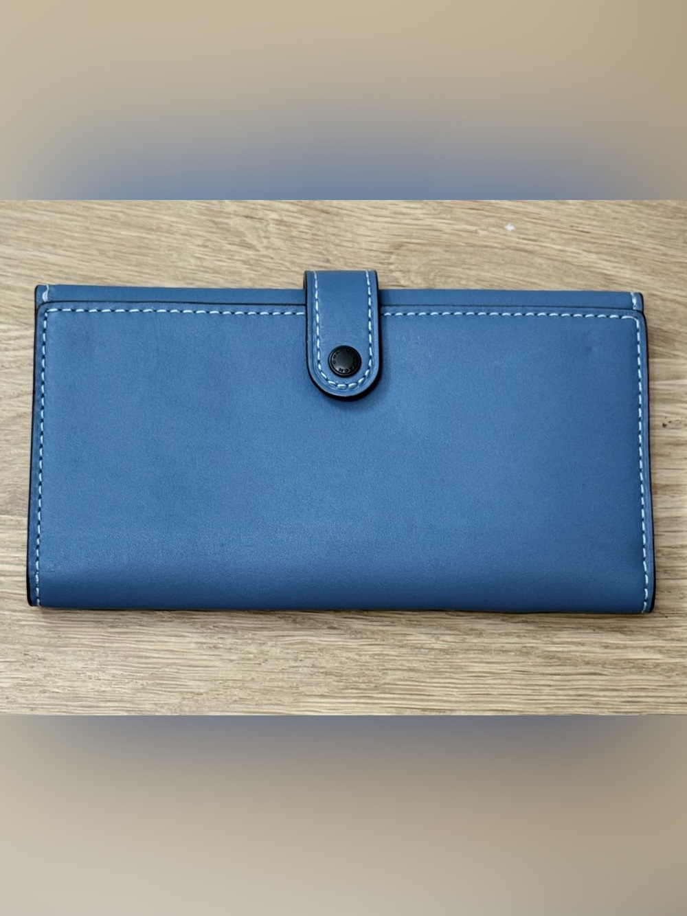 Coach 1941 Cornflower Blue/Yellow Floral Interior Slim Leather Wallet